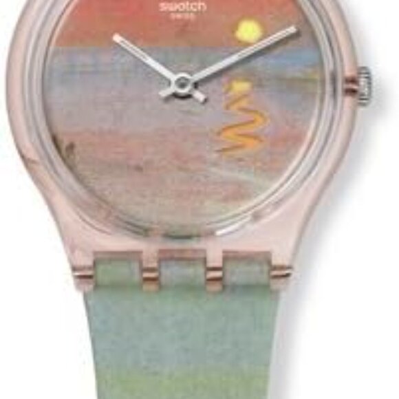 Stylish Pink Quartz Unisex Watch - Turner's Scarlet Sunset, 100 Feet Waterproof - Picture 2 of 7